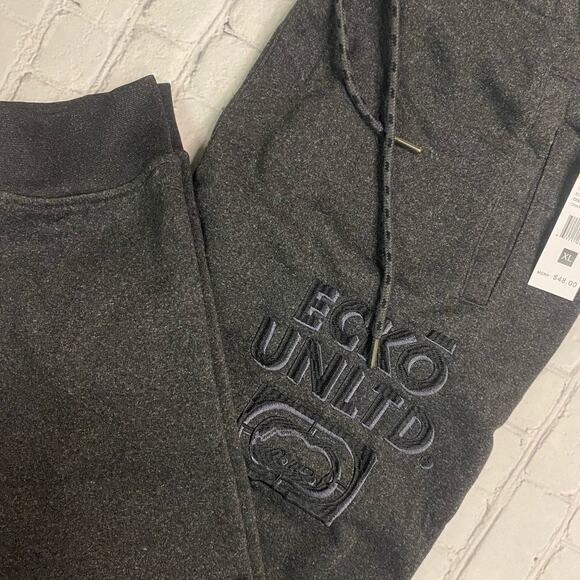 Men’s eckõ unitd XL rhino joggers gray sweats  Y2K ￼ polyester punk skater metal - Picture 1 of 10